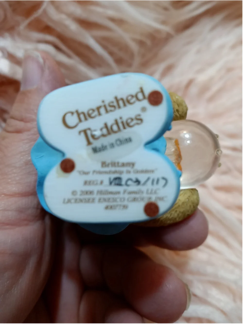 Cherished Teddies Brittany Girl Bear W/ Fishbowl Goldfish Pet Fish Scout School